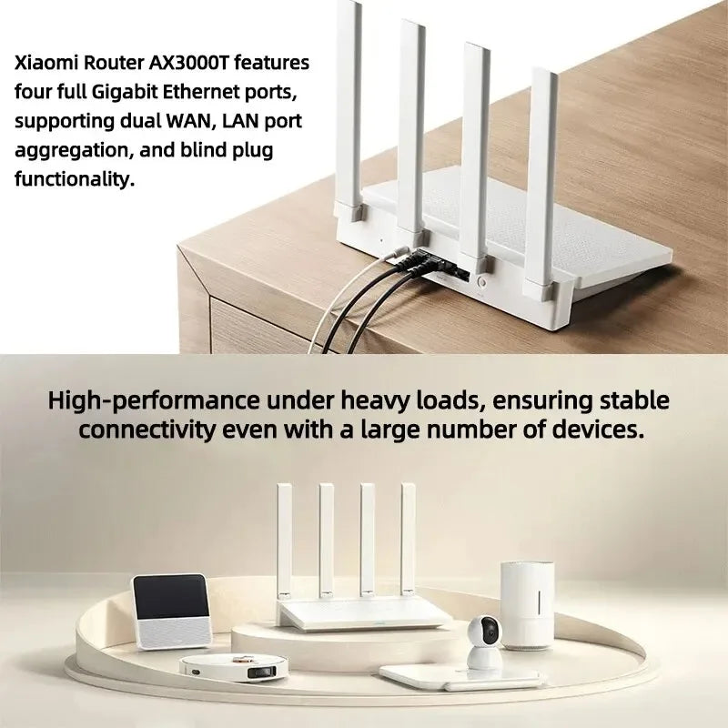 Xiaomi Router AX3000T 2.4G 5G Mesh Technology WiFi 6 Efficient Wall Penetration Children Online Protection WiFi Router - WinSupport Tech