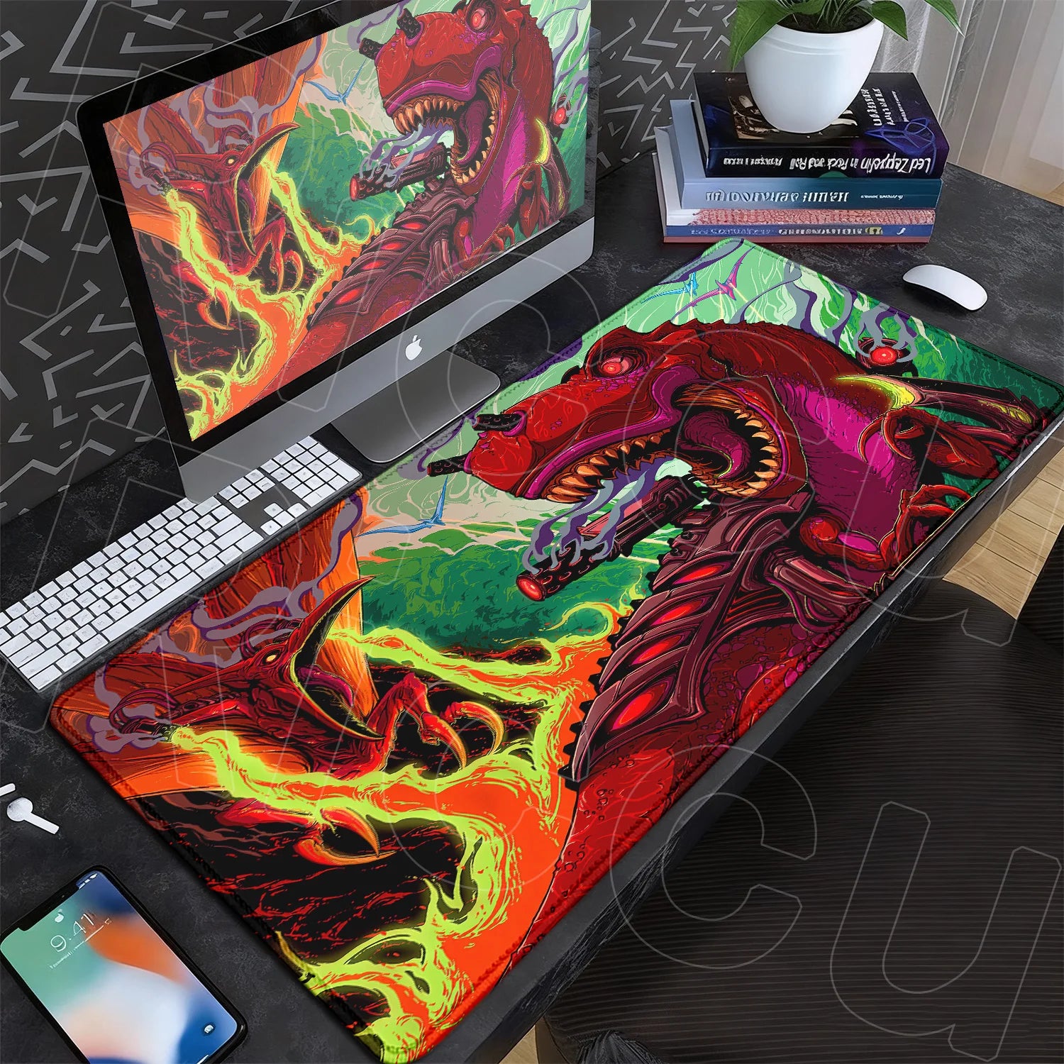60x35cm Company Office Mice Extend Carpet XXL Hyper Beast Non-slip Rubber Mouse Pad Keyboard Gaming Accessories Cool Monster Mat