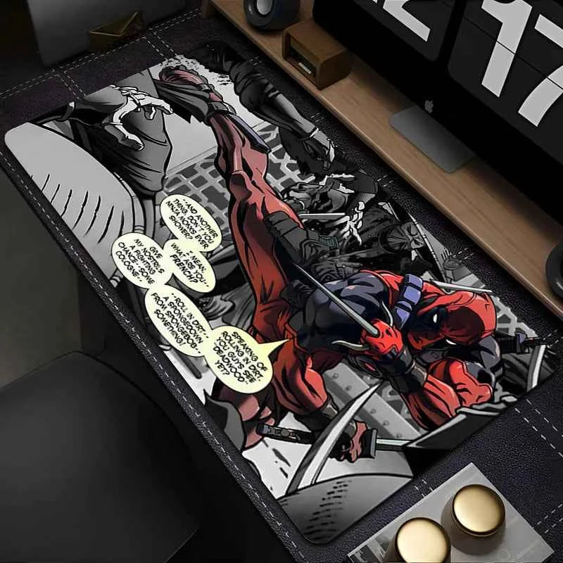 Marvel Deadpool Anime Mouse Pad Office PC Gamer Cabinet Mouse Mat Laptop 900x400 Keyboard Mousepad Extended Desk Mat Cool Carpet