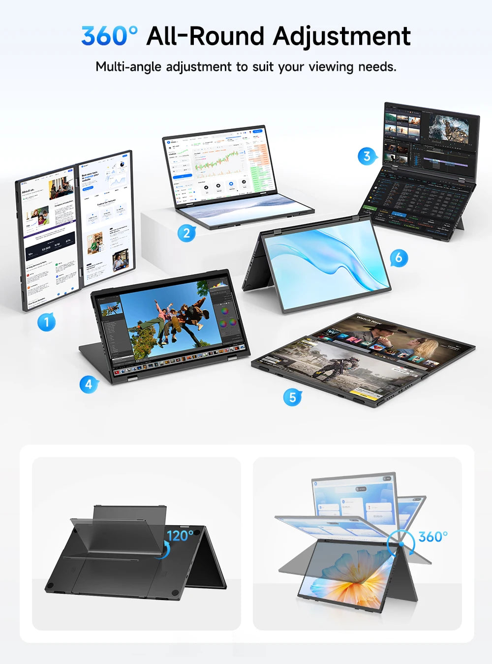 Triple Laptop Screen Extender 15.6
