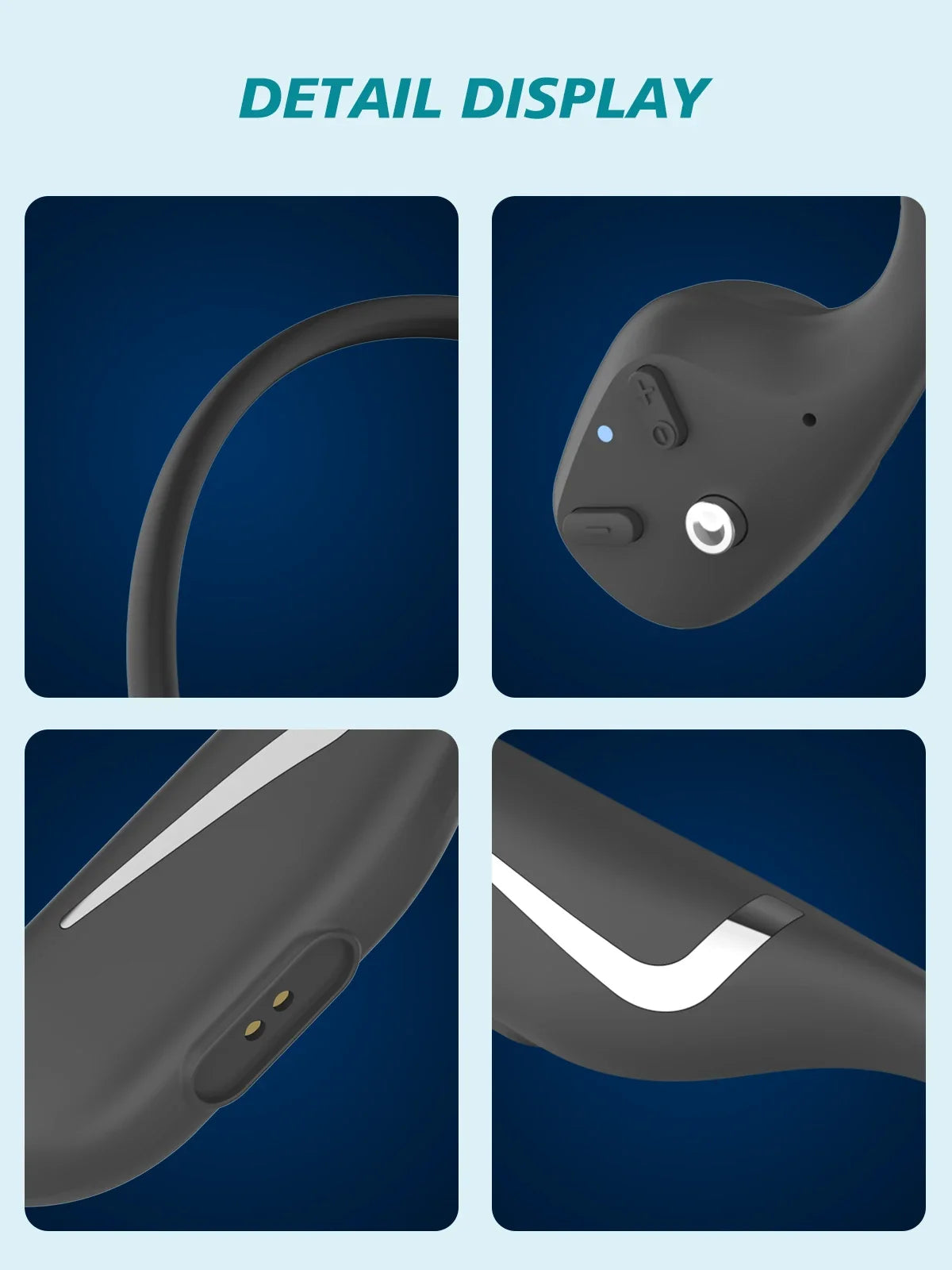 PARAMITA Bone Conduction Wireless Bluetooth Headset BT5.4 Dual Battery Super Long Battery Life Waterproof Sports Running Cycling