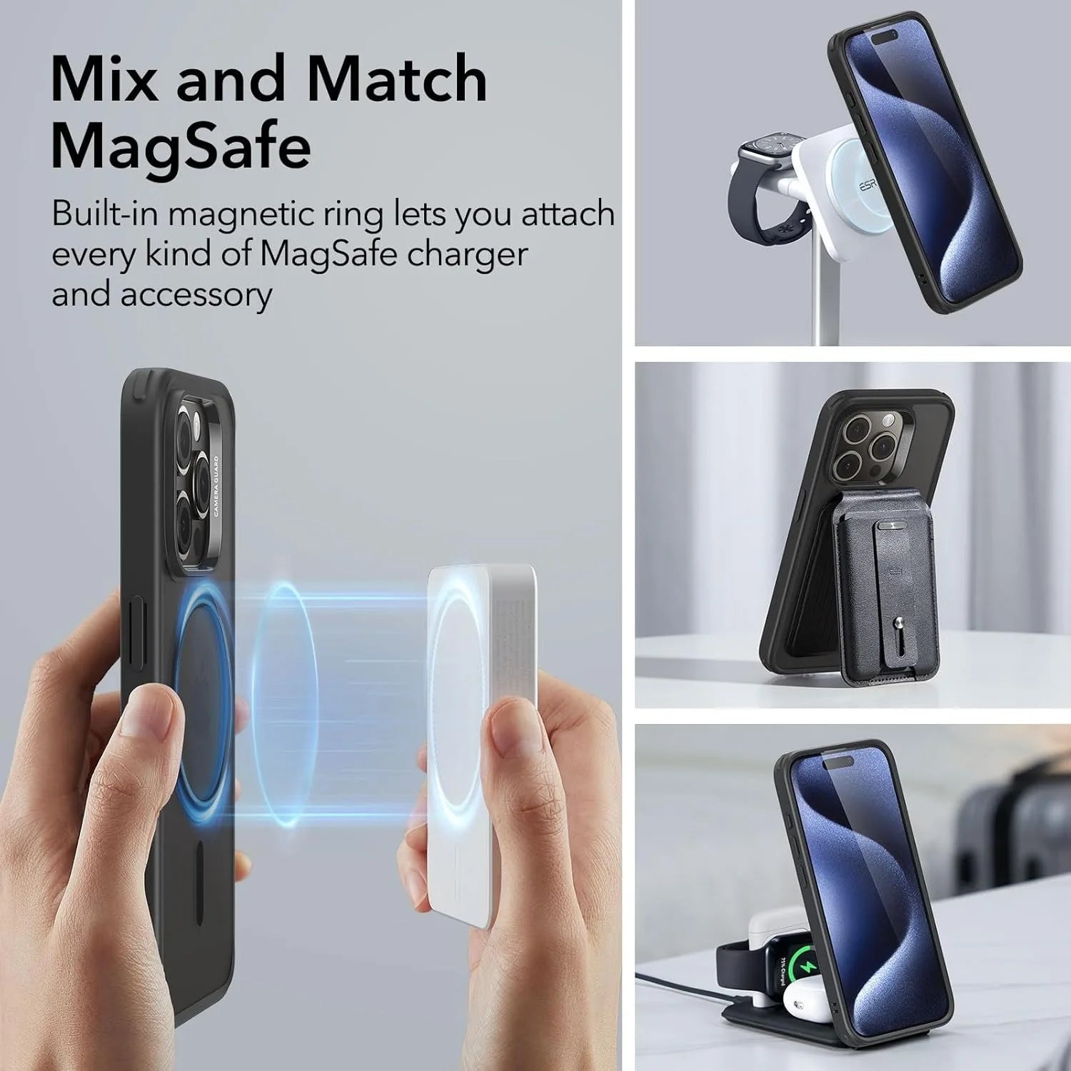 Phone 15 Pro Max Case with MagSafe, Supports Magnetic Charging, Slim Liquid Silicone Case, Shock Absorbing, Screen and Camera Pr