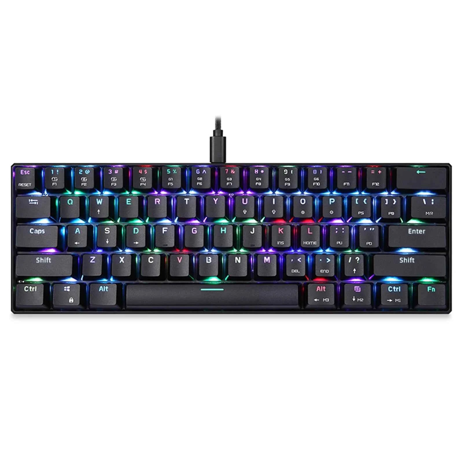 MOTOSPEED CK61 RGB Mechanical Gaming Keyboard OUTMU Red Switches Keyboard 61 Keys Anti-ghosting with Backlight for Gaming Black