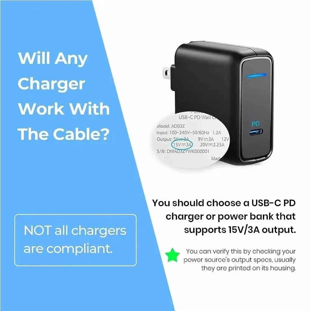 15V 3A 65W Type C Power Supply Charger USB C PD Charging Cable for Microsoft Surface Pro 8/7/6/5/4/3 Laptop Book 3/2/1 GO