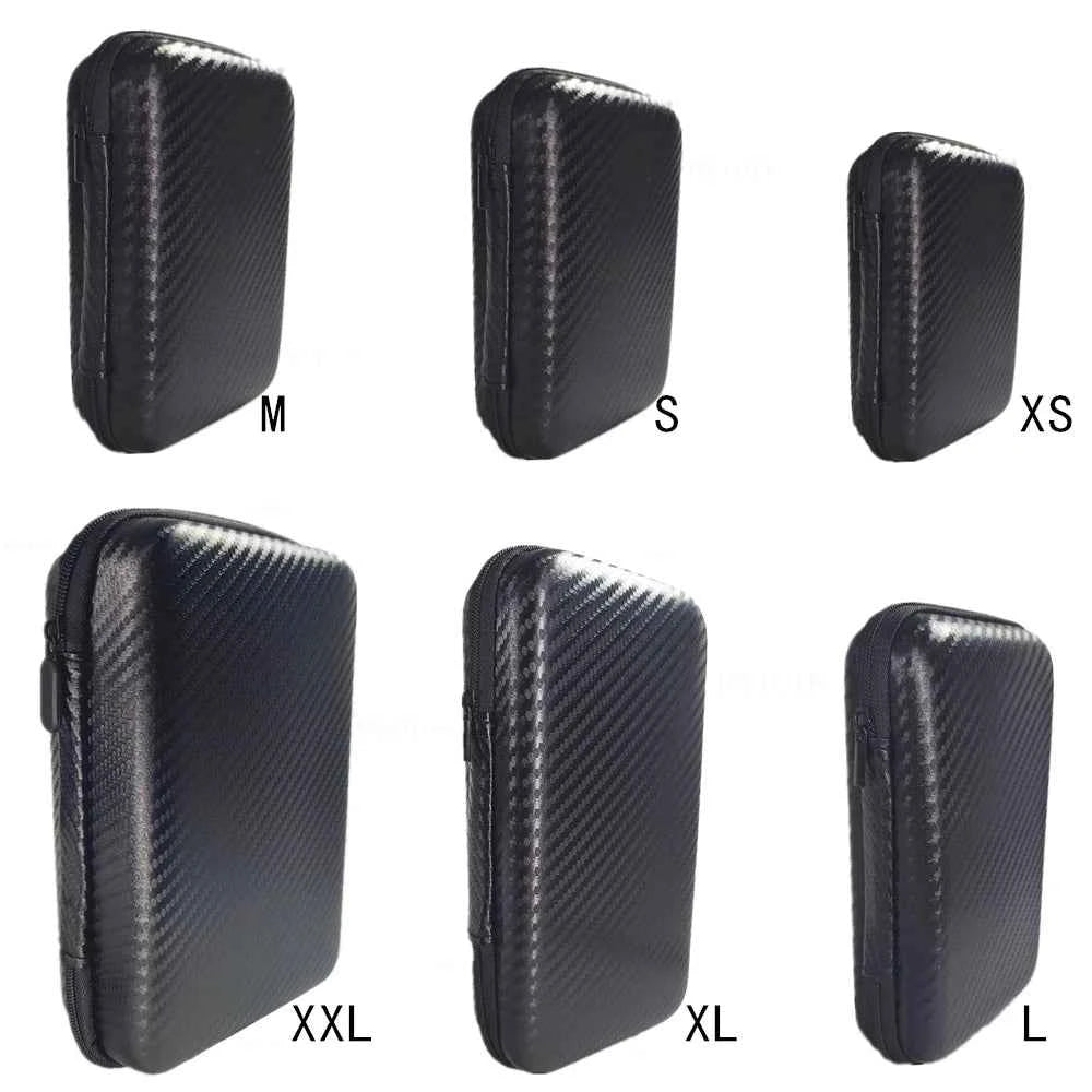 Digital Multimeter Bag Tool Bag Black For Headphone Bag Shockproof Bag EVA Box Case Earphone Carbon Fiber Texture Storage Bags