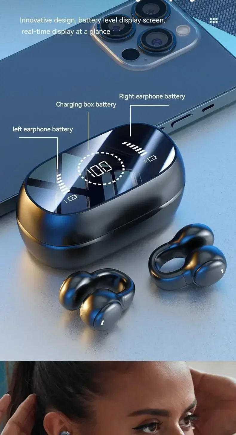 New Model 2026 X51 Wireless Earbuds Bluetooth Headset Charging Earphones Bone Conduction Headphones Sport With Mic free