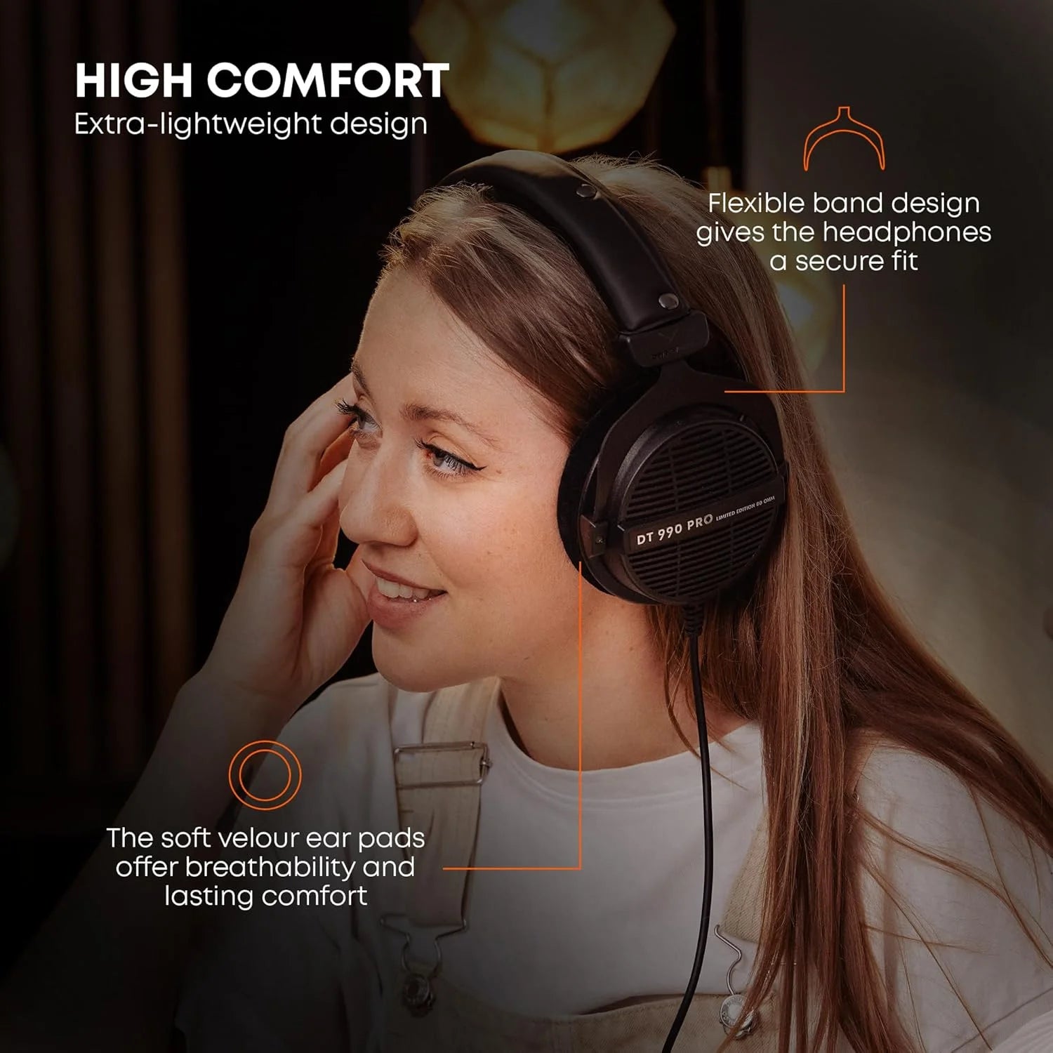 Beyerdynamic DT 990 Pro Open Back Headphone Premium HiFi Audio Comfort Wired Headset for Studio Mixing Gaming Daily DT990 Pro