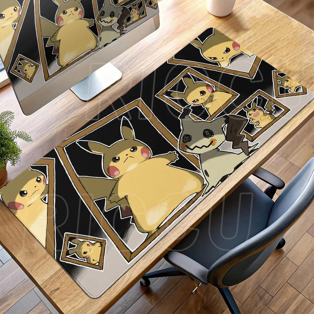XXL Large Mouse Pad Pokemon Mimikyu Office Mats Carpet Laptop Locking Edge Game Keyboard Desk Mat Rug Mousepad Rubber Table Mat