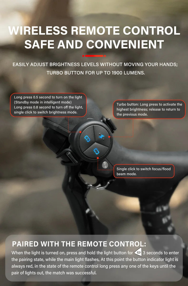TOWILD DL1200S/DL1700 Bicycle Light With Cut-Off Line Beam1900LM Rechargeable Bike Front Light Power Bank Mtb Cycling Headlights