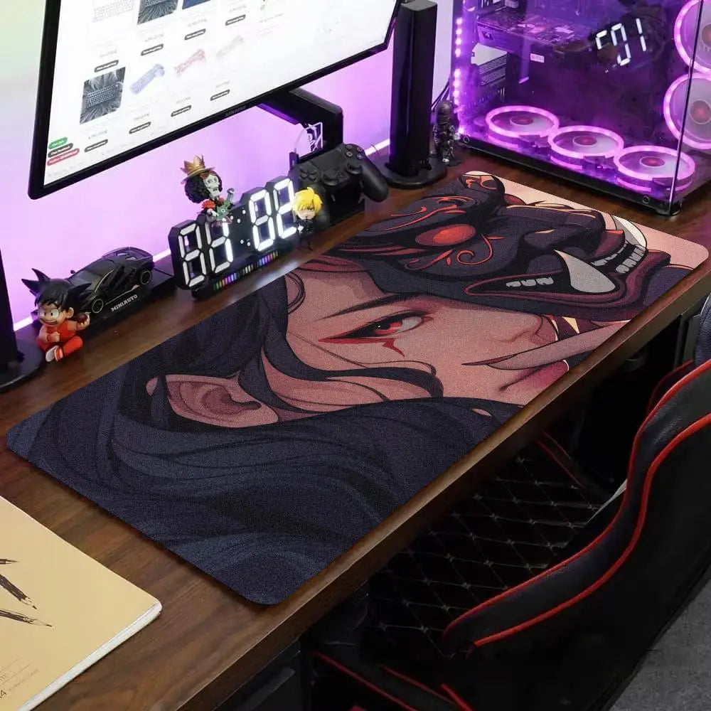 Mask anime girl Mouse Pad Large Computer Office Game Table Mats XXL Rubber Anti-slip Gaming Keyboard Mousepads Long Desk Pads