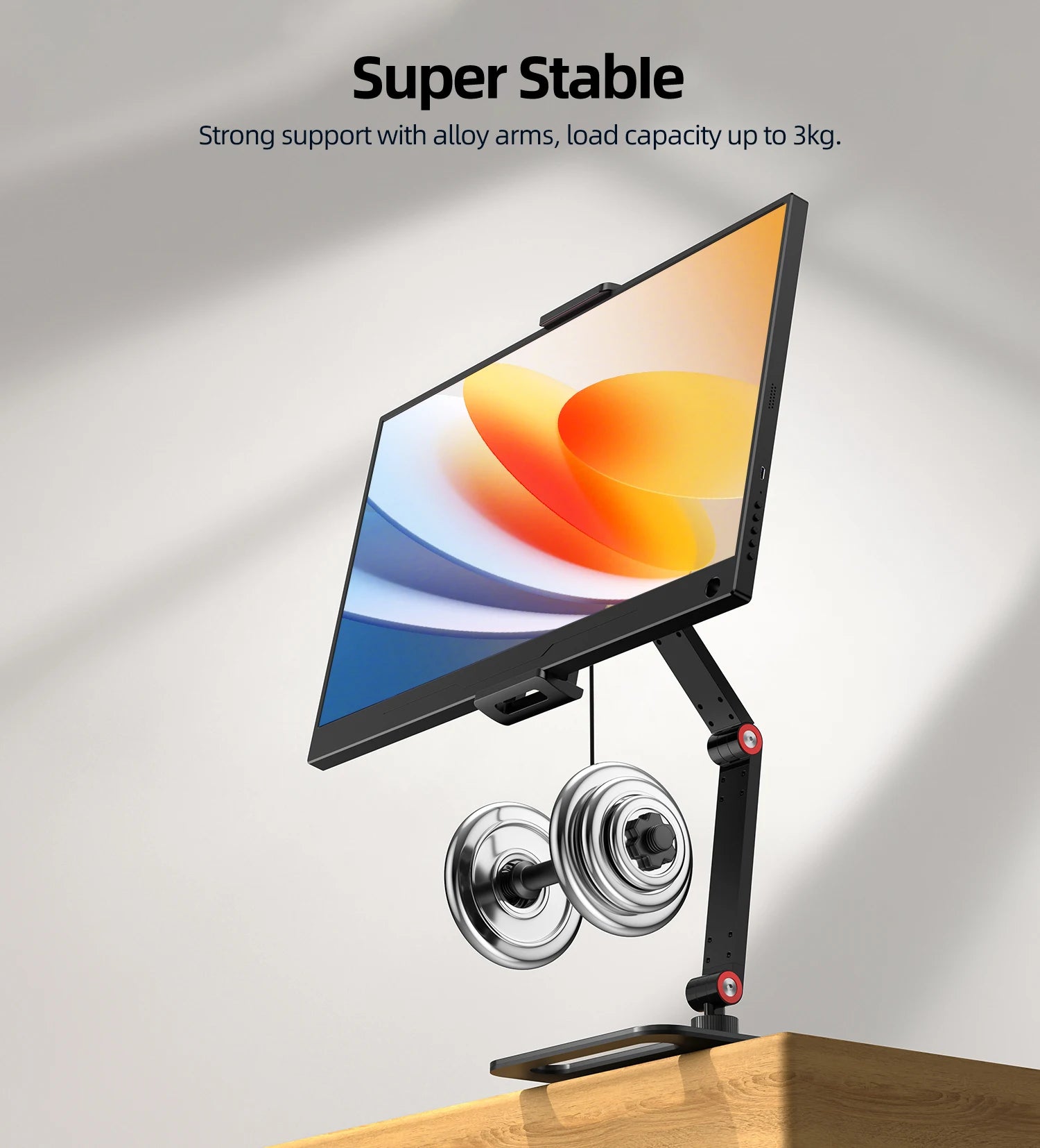 UPERFECT  360° Adjustable Portable Monitor Holder Metal Stand for 4.7-18 Inch Screen No Drilling Vesa Laptop Gaming Expandable