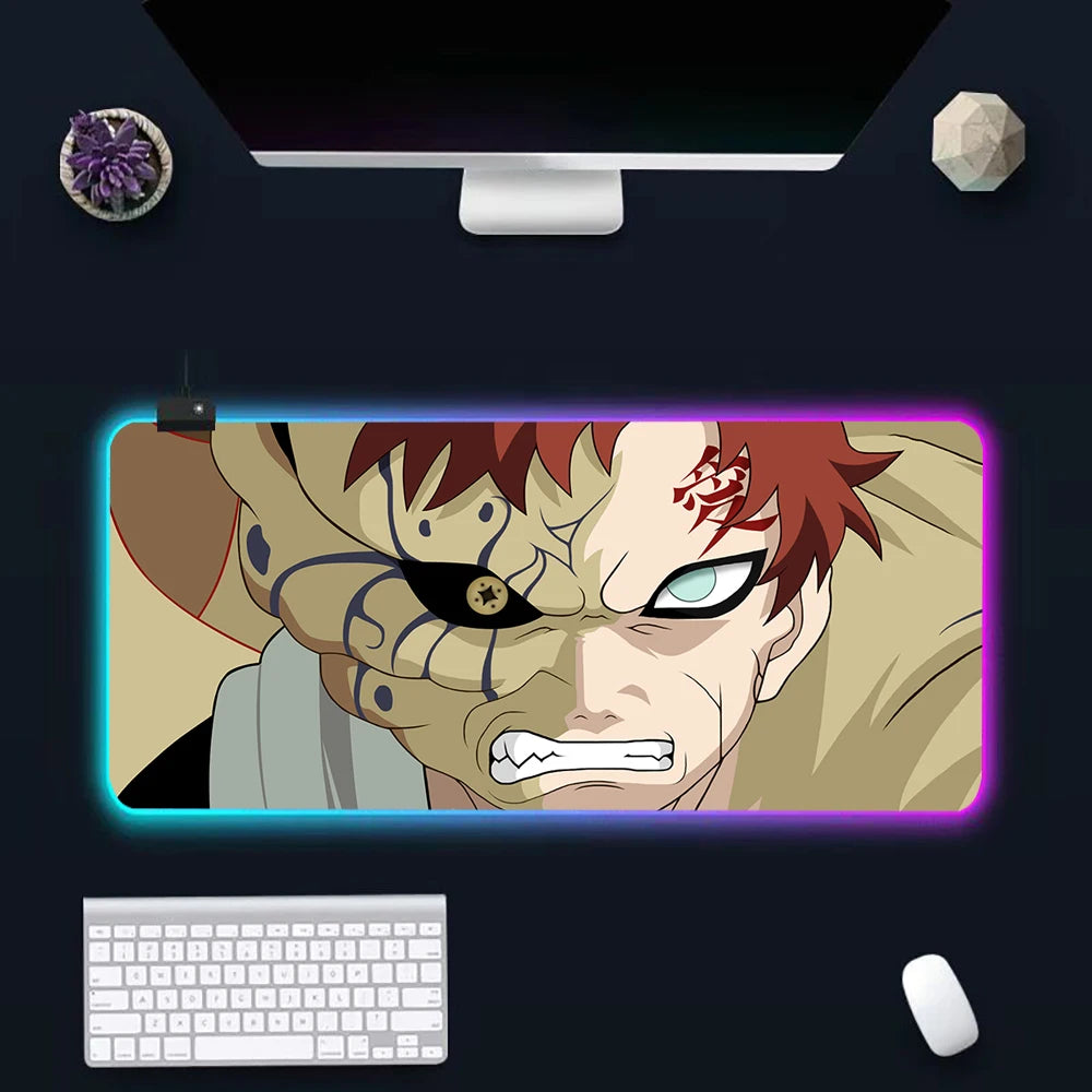Anime N-narutos RGB Pc Gamer Keyboard Mouse Pad Mousepad LED Glowing Mouse Mats Rubber Gaming Computer Mausepad - WinSupport Tech