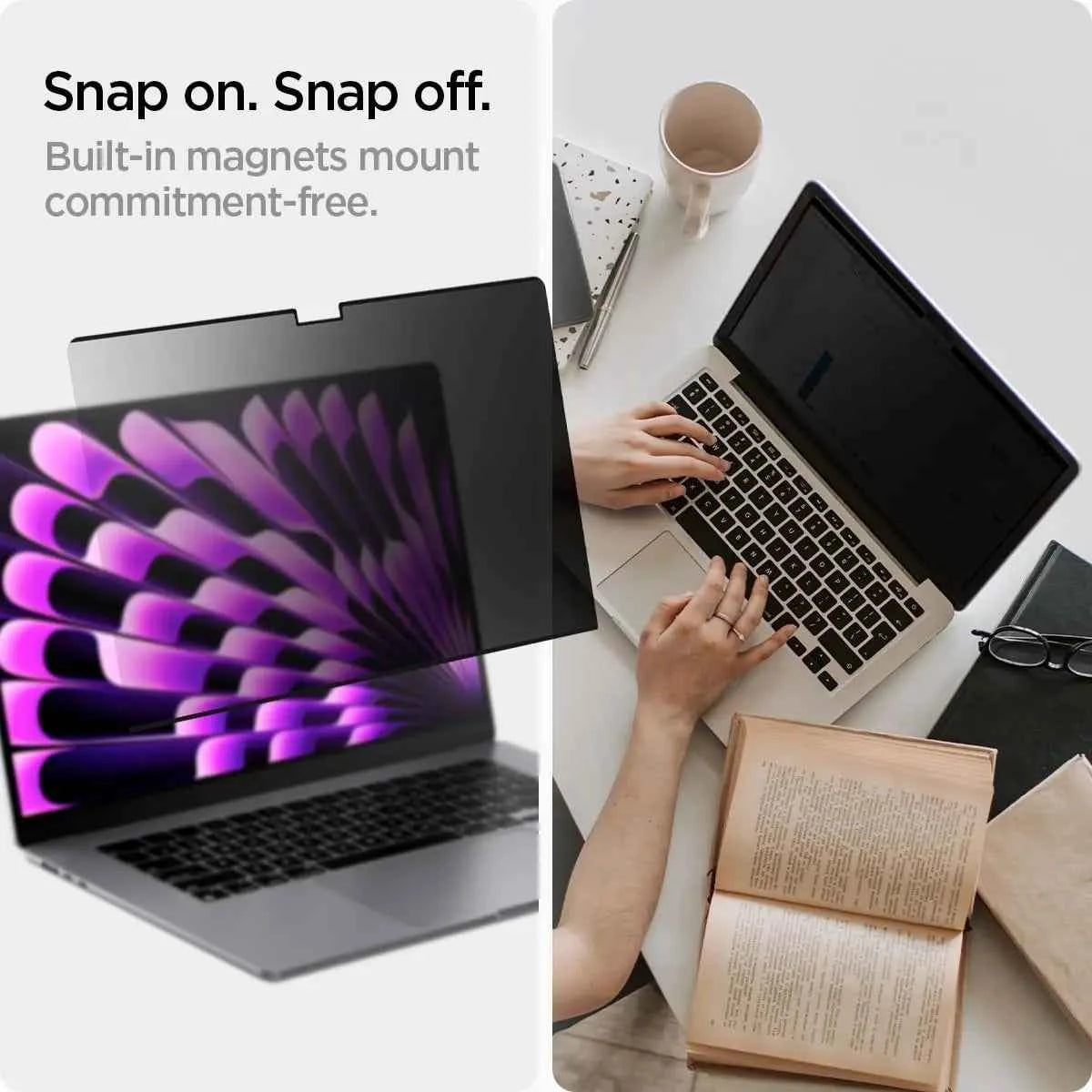 Removable Magnetic Privacy Screen For MacBook Air 13.6/15 Inch 2022-2026 (M5 M4 M3 M2), Matte Privacy Screen For Pro 14/16 inch
