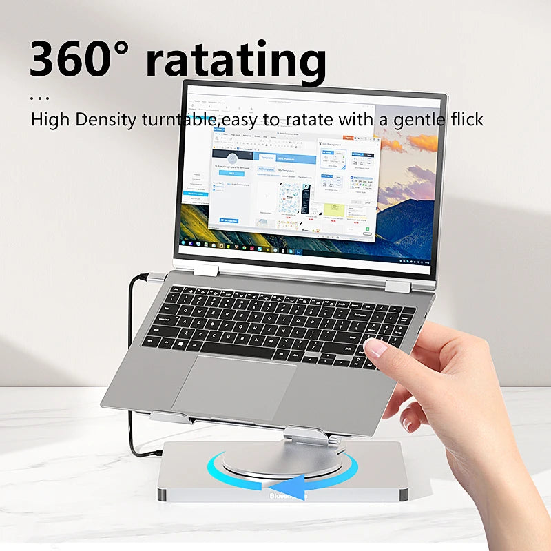 Blueendless Aluminum ipad Holder 10 in 1 docking C hub 4K 60Hz Type C Adapter USB3.0 5Gbps 100W PD Charger For Laptop desktop