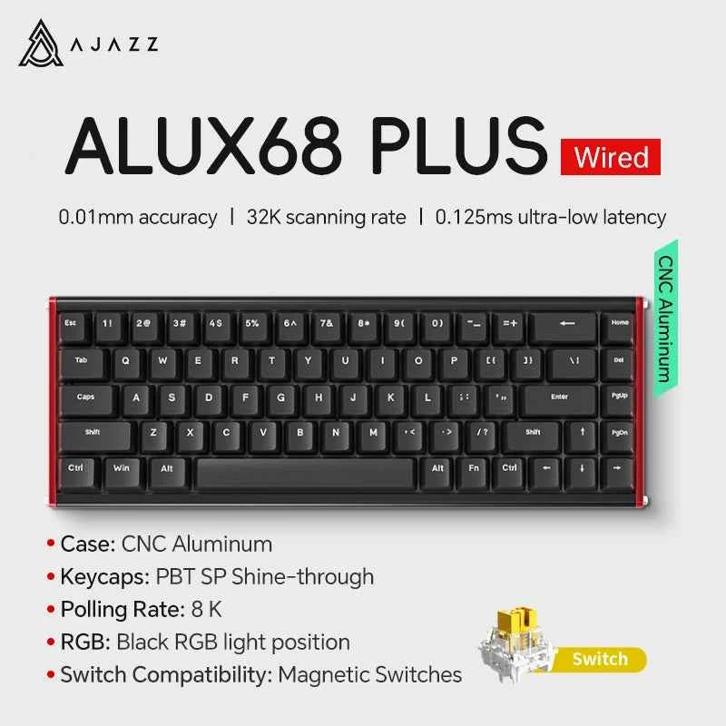 AJAZZ AK680 MAX Magnetic Switch Mechanical Keyboard 60% Rapid Trigger 0.01mm 8K/1K Return 68 keys Gaming Keybaord