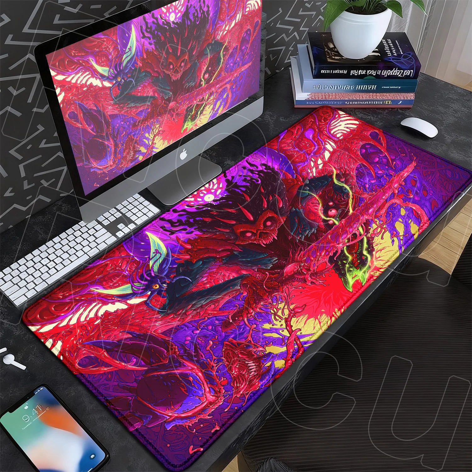 60x35cm Company Office Mice Extend Carpet XXL Hyper Beast Non-slip Rubber Mouse Pad Keyboard Gaming Accessories Cool Monster Mat