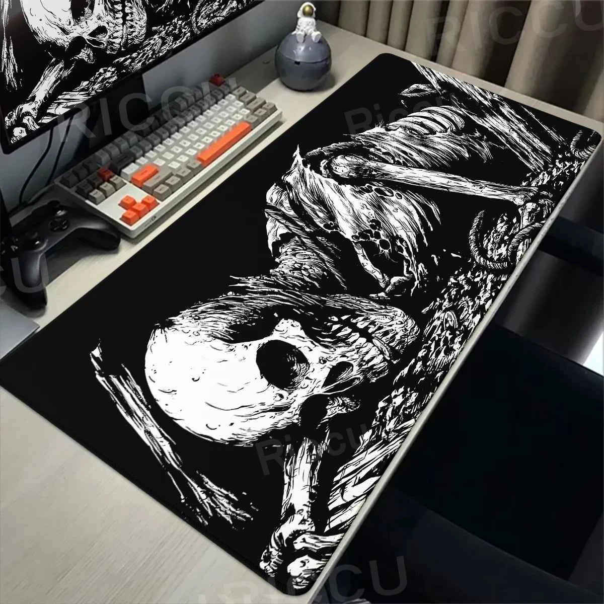 Black White Skull Gaming Mouse Pad Large Mousepad XXL Table Mat Anti-slip Keyboard Accessories Office Laptop Desk Mats Gamer Rug