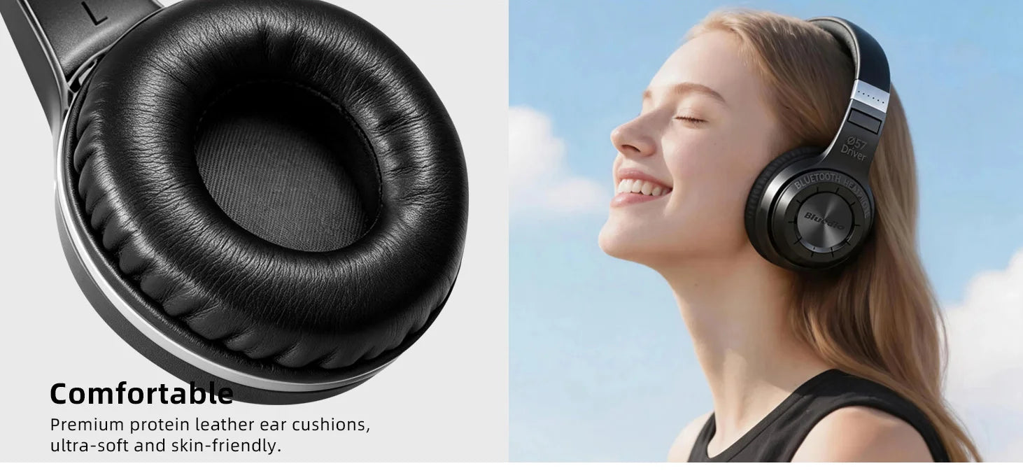 Bluedio HT Wireless Headphones Bluetooth 5.4 HIFI Sound Wired Headset 57mm Loudspeaker Built-in Microphone 650mAh Battery