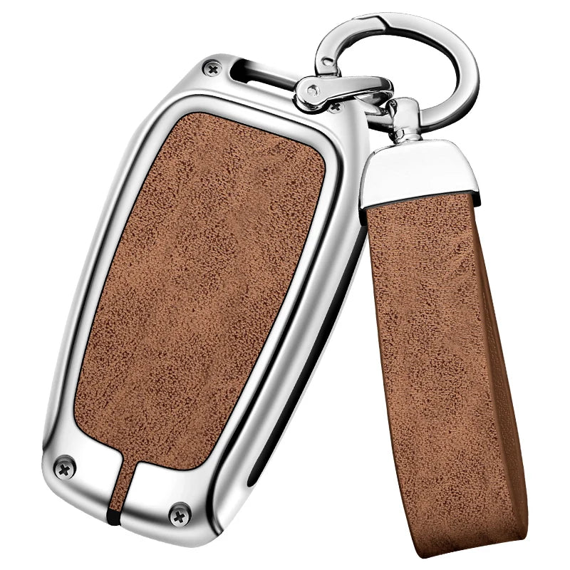 Zinc Alloy Leather Car Key Case Protective Case for Toyota CHR Hilux Fortuner Land Cruiser 200 Camry Corolla Crown RAV4 Highland