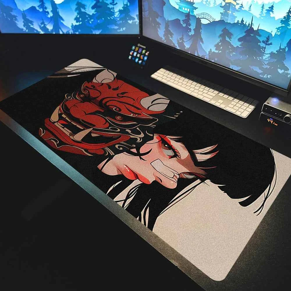 Mask Anime Girl Mouse Pad Large Computer Office Game Table Mats XXL Rubber Anti-slip Gaming Keyboard Mousepads Long Desk Pads