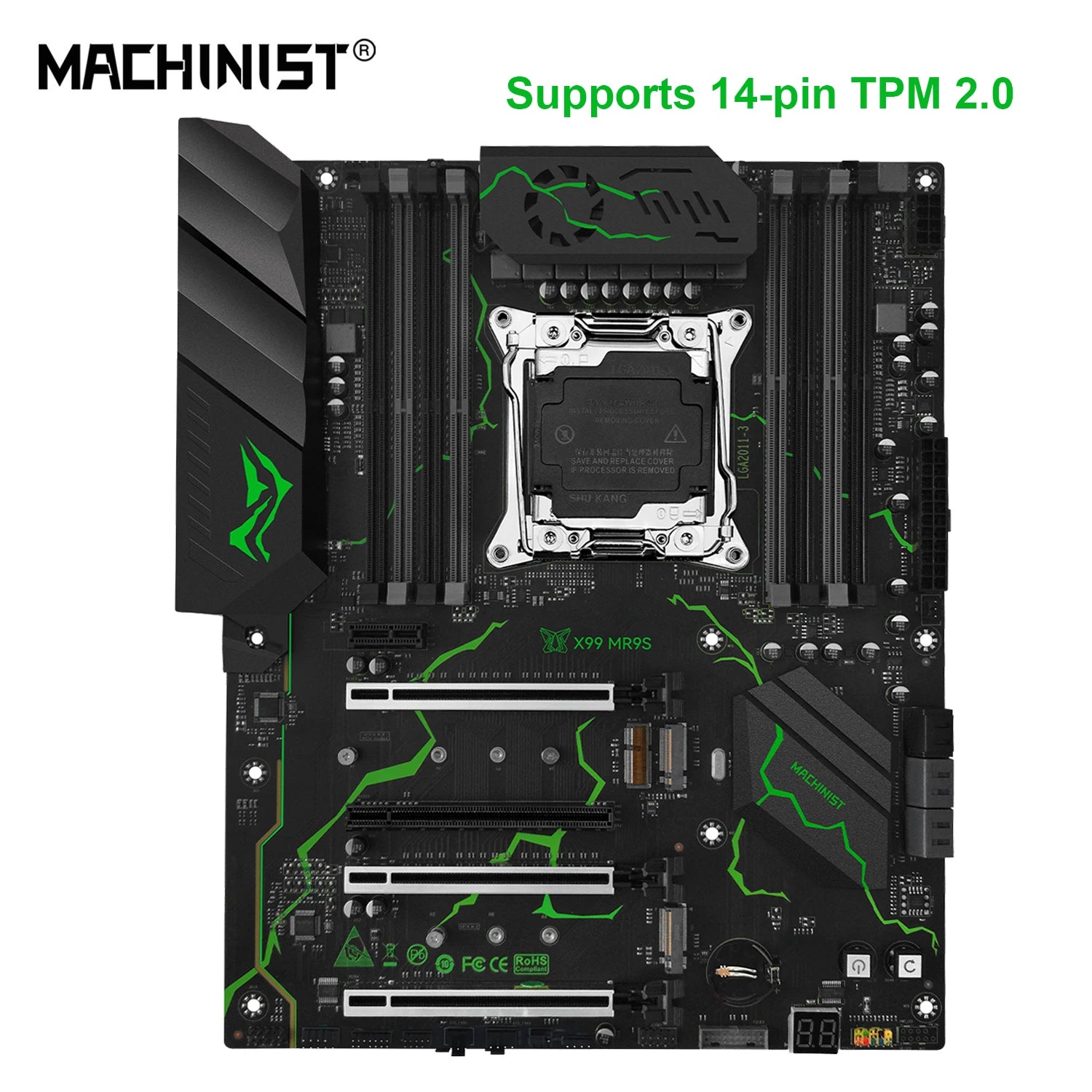 MACHINIST X99 MR9S ATX Motherboard LGA 2011-3 Supports TPM 2.0 Intel Xeon E5 V3/V4 CPU DDR4 RAM Memory NVME M.2 USB3.0 - WinSupport Tech