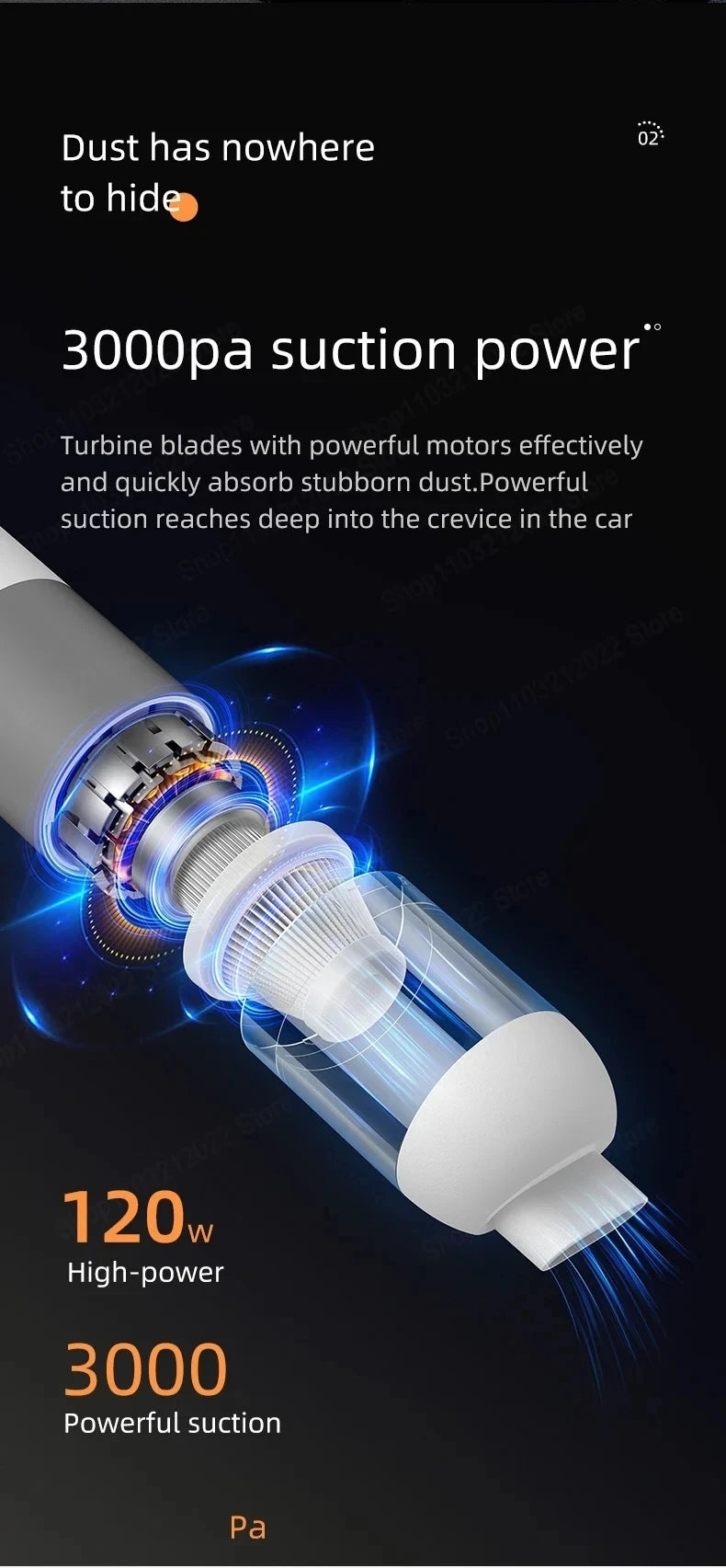 Handheld Vacuum Portable Auto Vacuum Cleaner Mini Wireless Car Vacuum Cleaner Dust Buster Rechargeable for Car Home Office