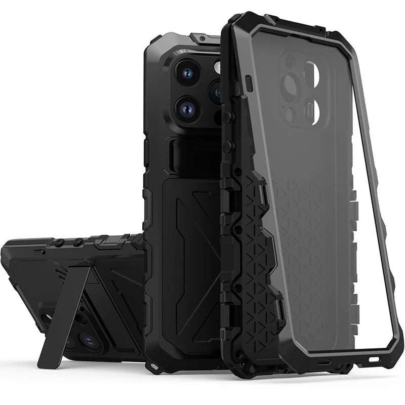for iPhone 14 Pro Max Case Heavy Duty Protection Armor Metal Aluminum Phone Case for iPhone 14 Pro Max 14 Plus Shockproof Cover