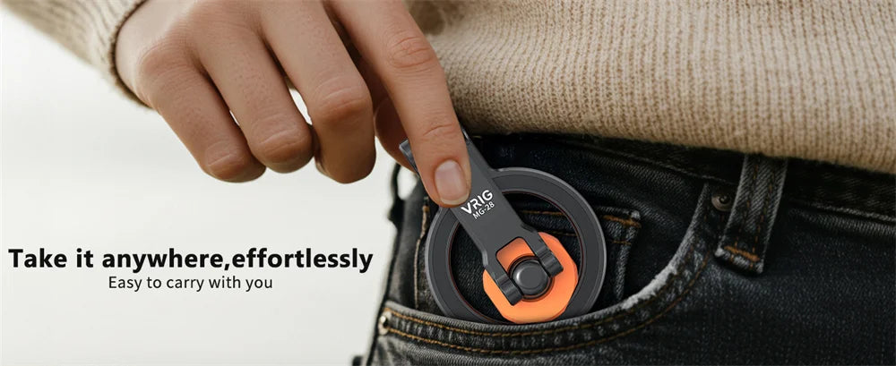 VRIG Magnetic Cold Shoe Mount Phone Holder W 1/4 Phone Tripod Mount for MagSafe iPhone 16 15 14 Samsung Camera Mic Light Monitor