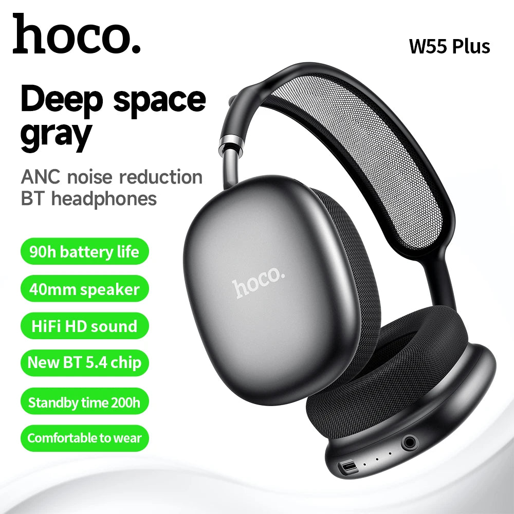 HOCO W55 Plus ANC Noise Reduction Over-ear Bluetooth 5.4 Headphones