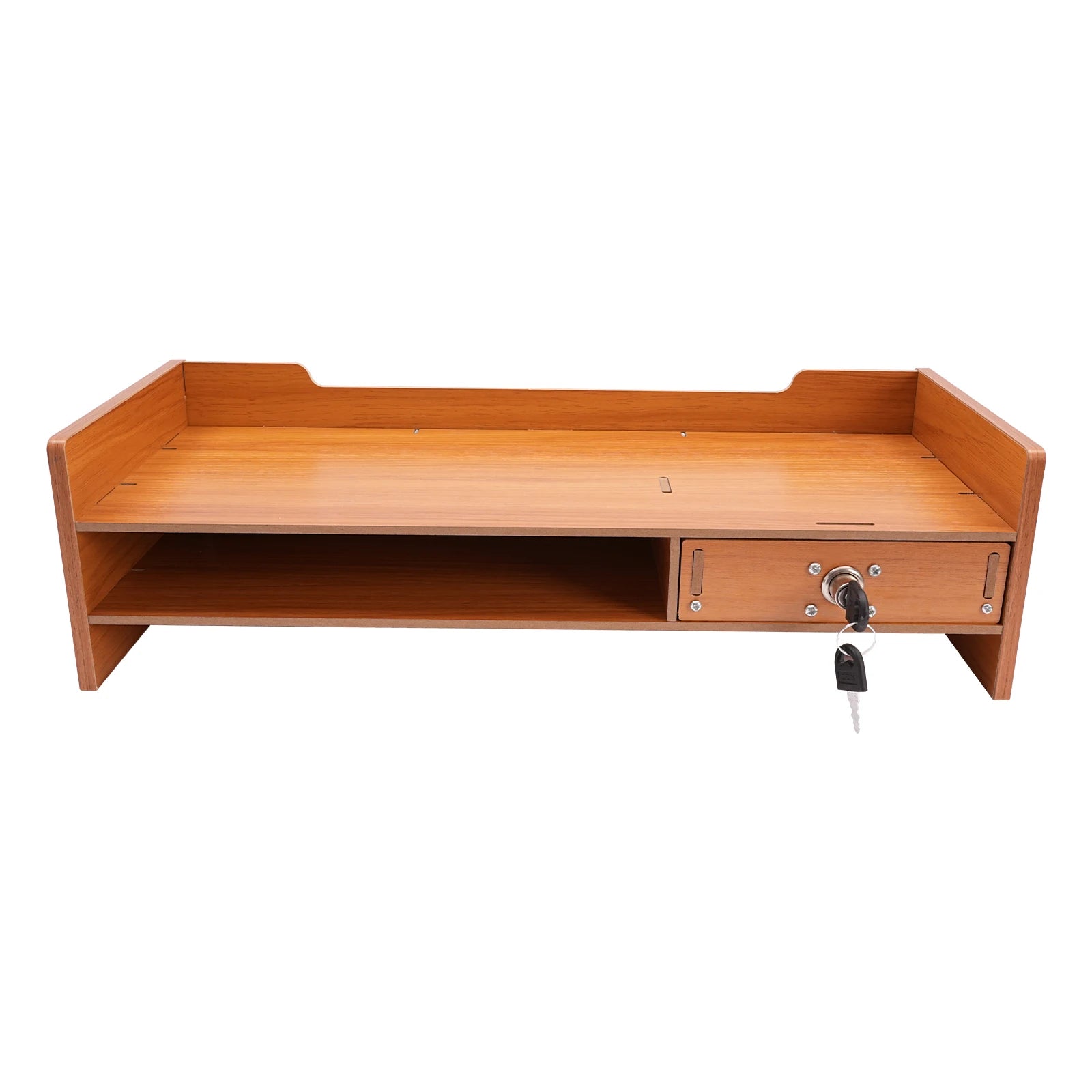 Computer Monitor Stand with Drawers & Keys & Phone Holder, Loading 5KG Computer Rack, Monitor Stand 48*20*13.5cm