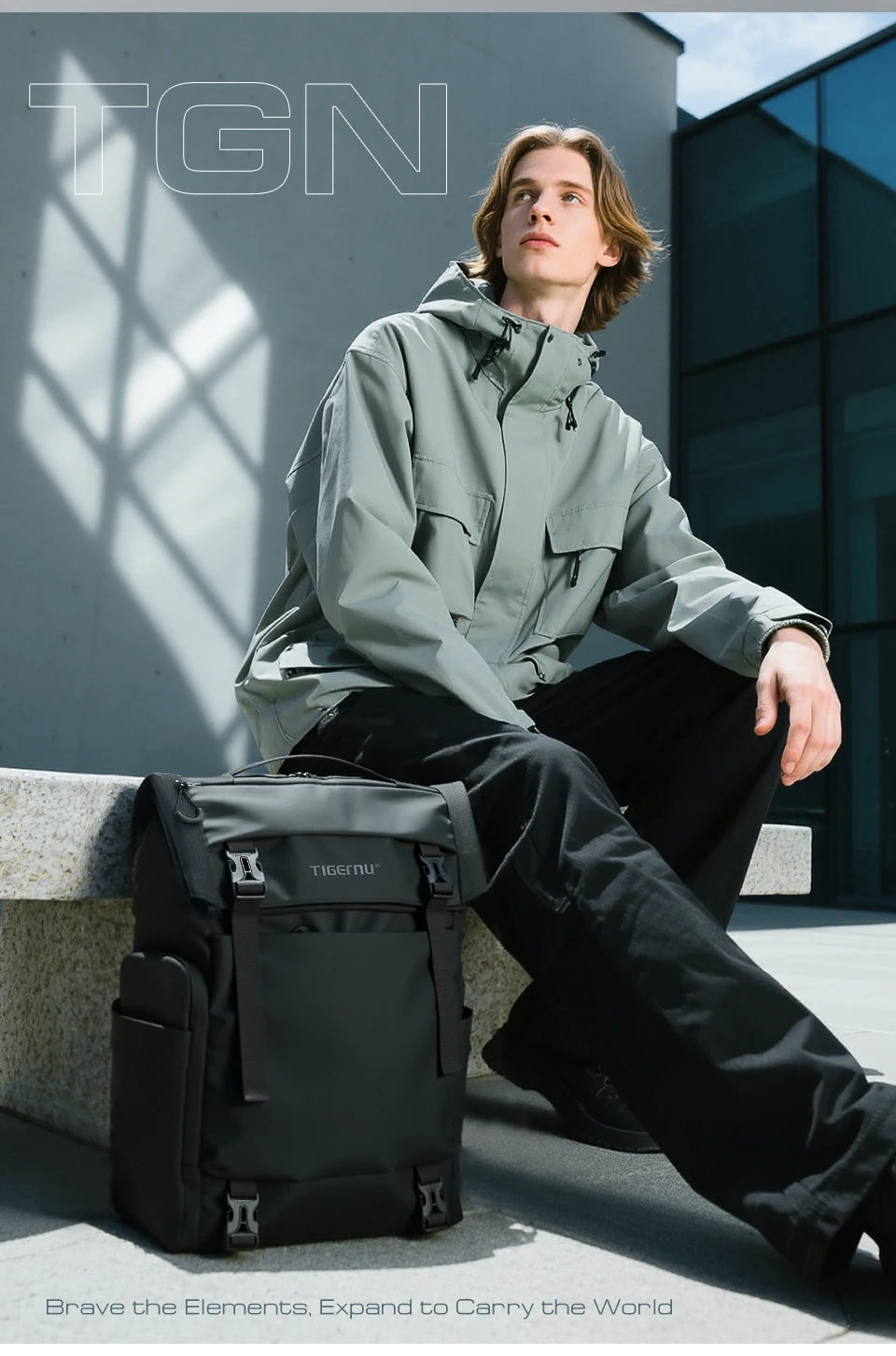 Tigernu Men Fashion Backpack For 14-15.6 inch Laptop Expanded Capacity Urban Travelling School Backpack Daily Splashproof Bag