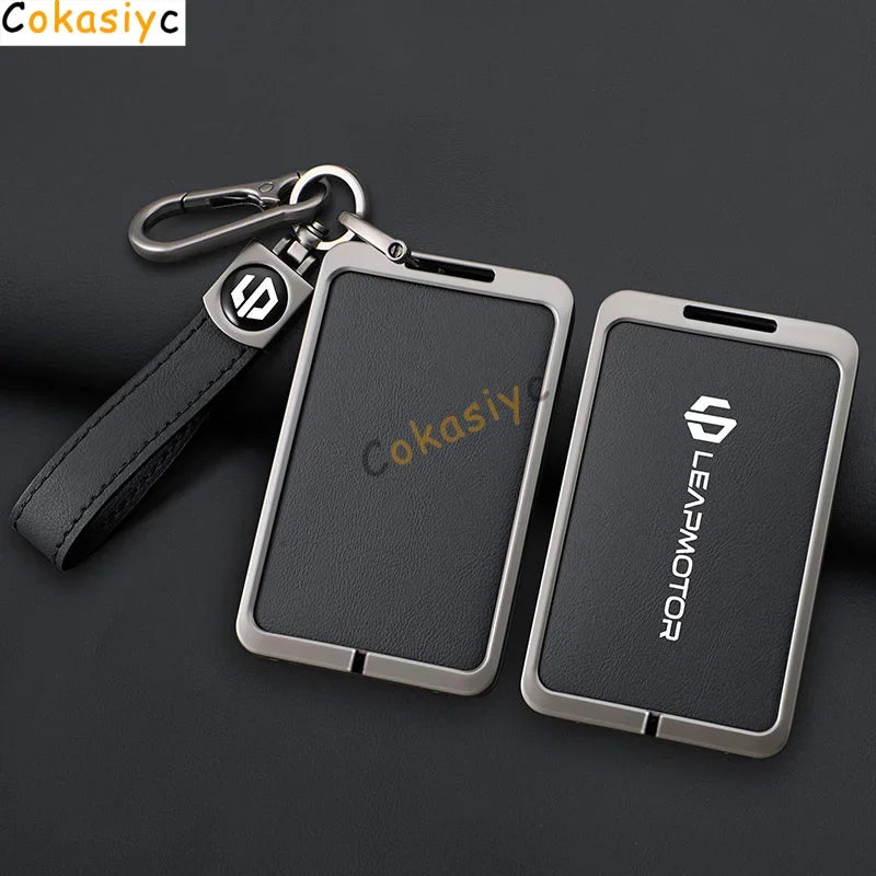 Car Smart NFC Card Key Case Cover For Leapmotor C10 C11 C16 Zinc Alloy Leather Protector Holder Shell Kychain Auto Accessories