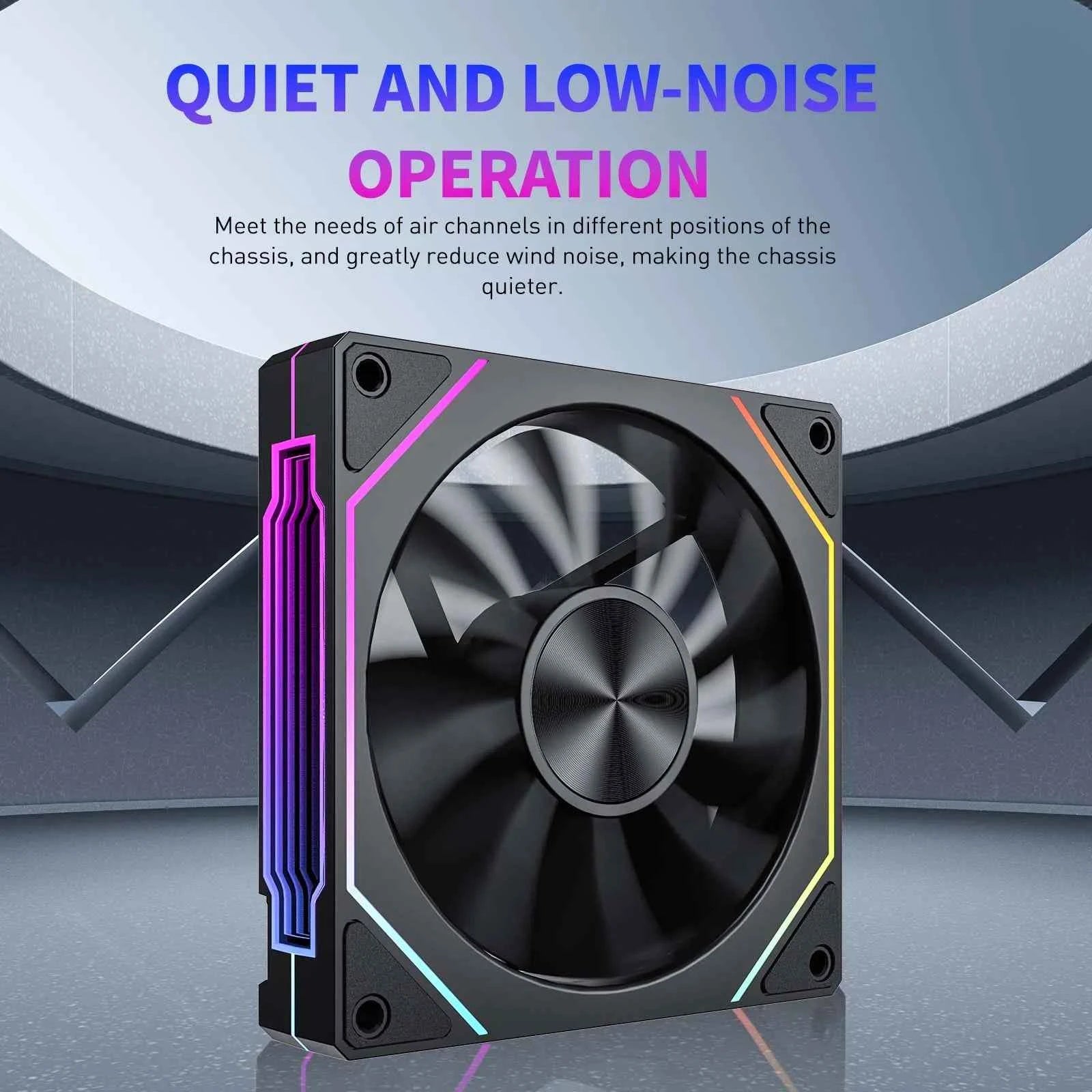 UPSIREN UF-2 PRISM 5 PRO 12CM ARGB Large Air Volume Computer Chassis Fan Regular version/Reversed version Dual mode selection