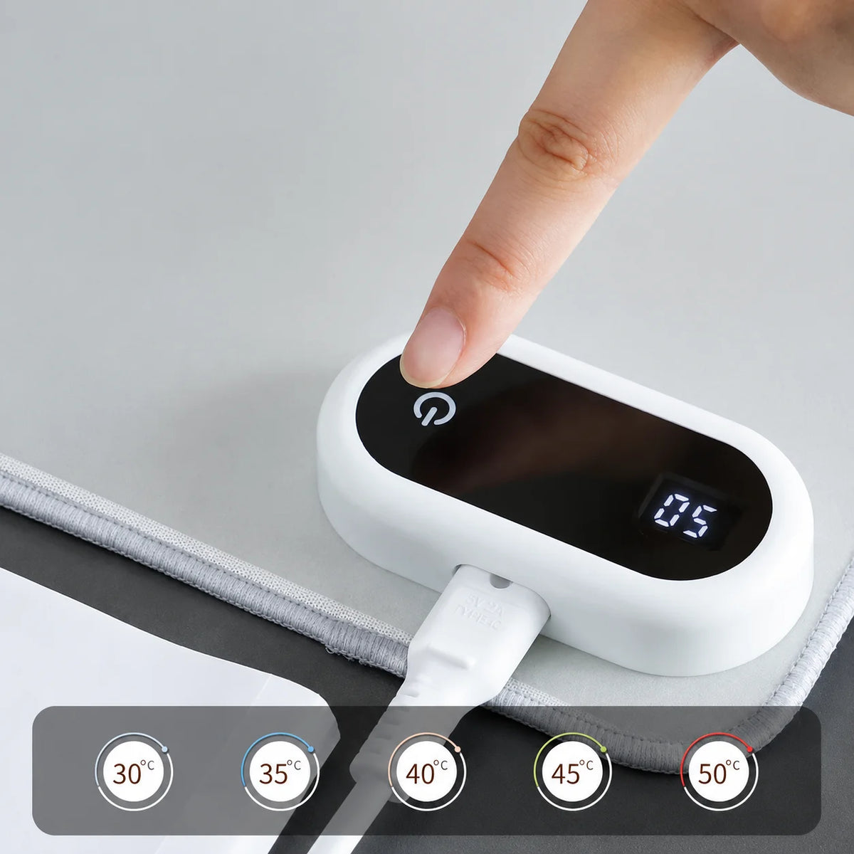 31 * 13 inch Heated Desk Pad USB Desk Heating Pad with 5-Speed Temperature Control Electric Mouse Pad