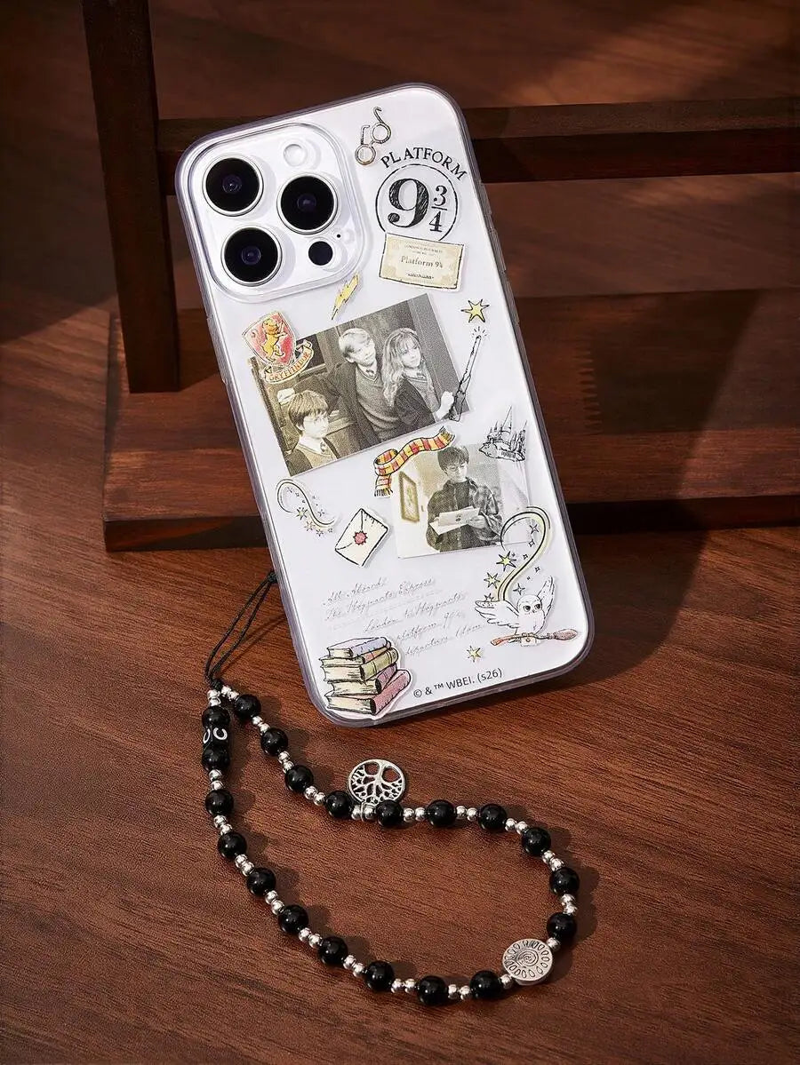 Transparent Pink Cartoon-Style Phone Case with Chill Graphic Design for iPhone