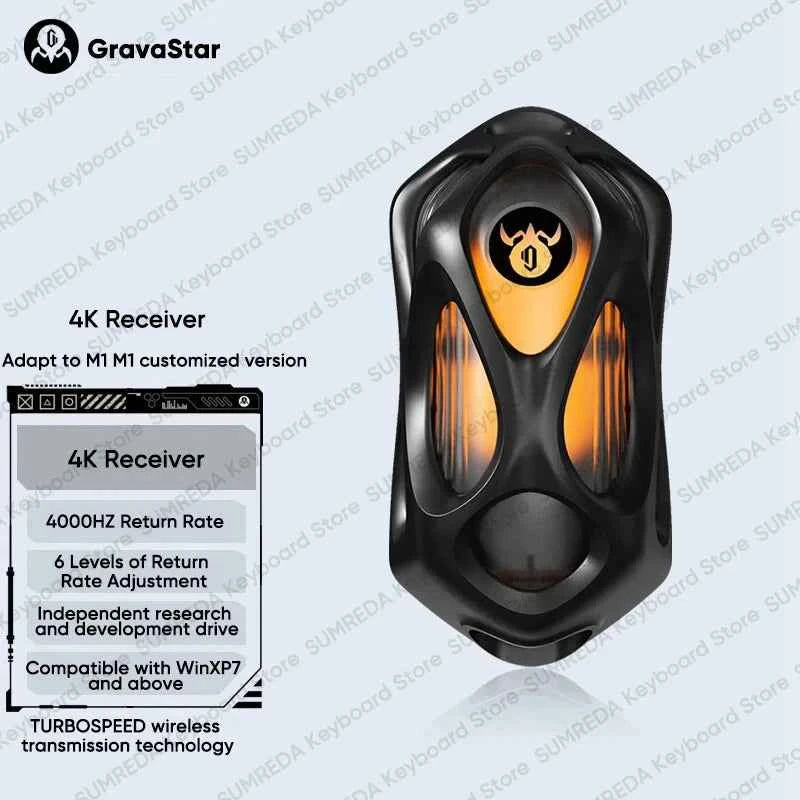 GravaStar M1 M2 Wireless Magnesium Alloy Gaming mouse PAW3395 4K 26000DPI bluetooth 2.4G wired Hollow design Gamer Mouse Gifts