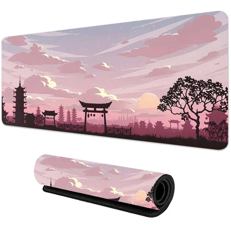 Sakura Scenery Mouse Pad Large Anti-Slip Rubber Gaming MousePad Durable Desk Pad Thick Seam Edge Suitable for Office and Gaming - WinSupport Tech
