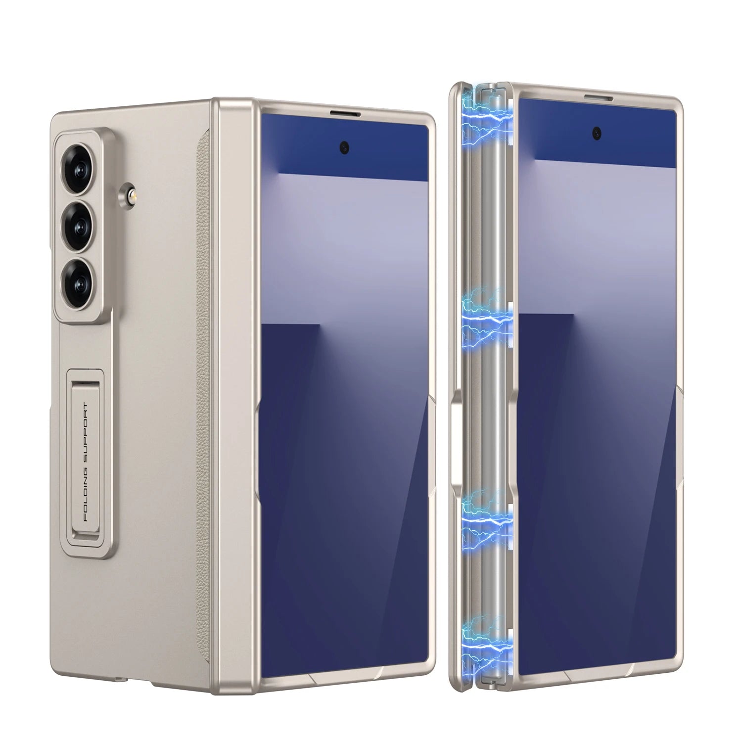 Magnetic Hinge All-included Case for Samsung Galaxy Z Fold 7 6 Ultra-thin Shockproof Stand Matte Cover for Samsung Z Fold7 Case