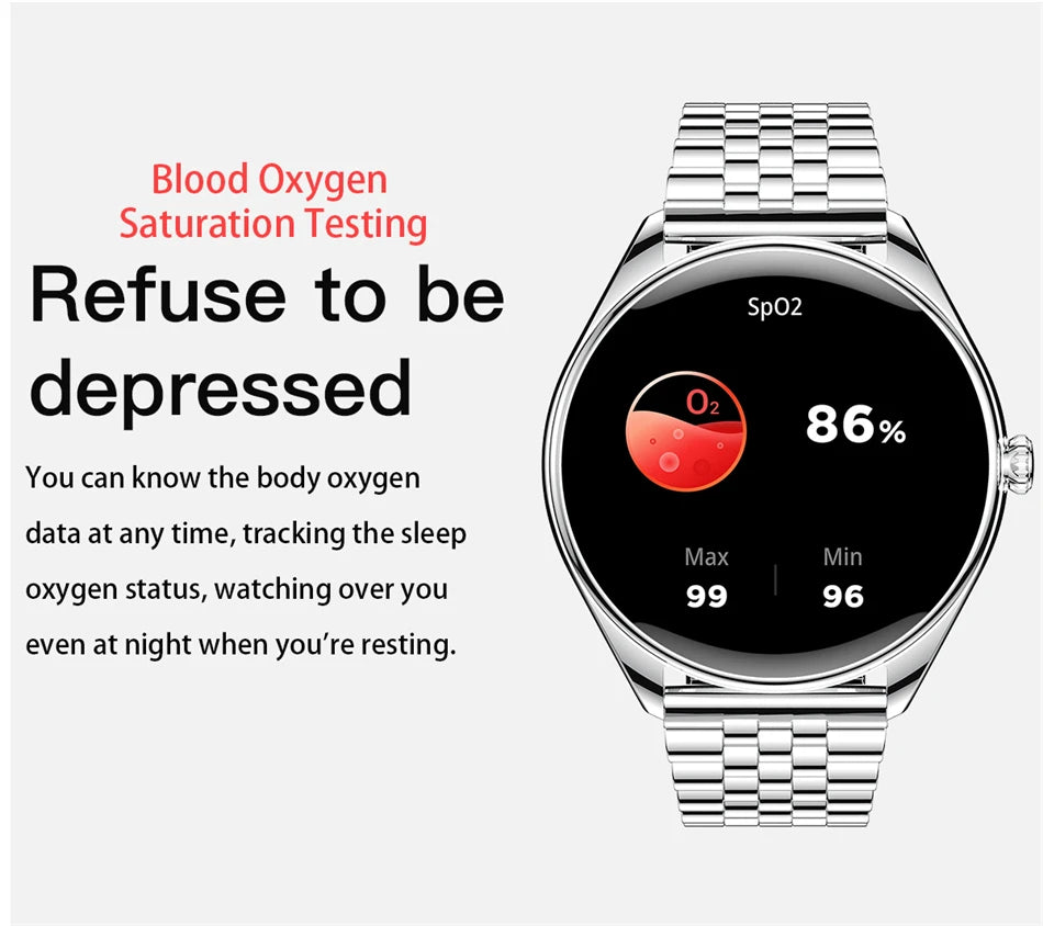 New Ultra Thin SmartWatch Men AMOLED 3D Screen Always Show Time Sports Fitness Waterproof Heart Rate Bluetooth Call Smartwatches