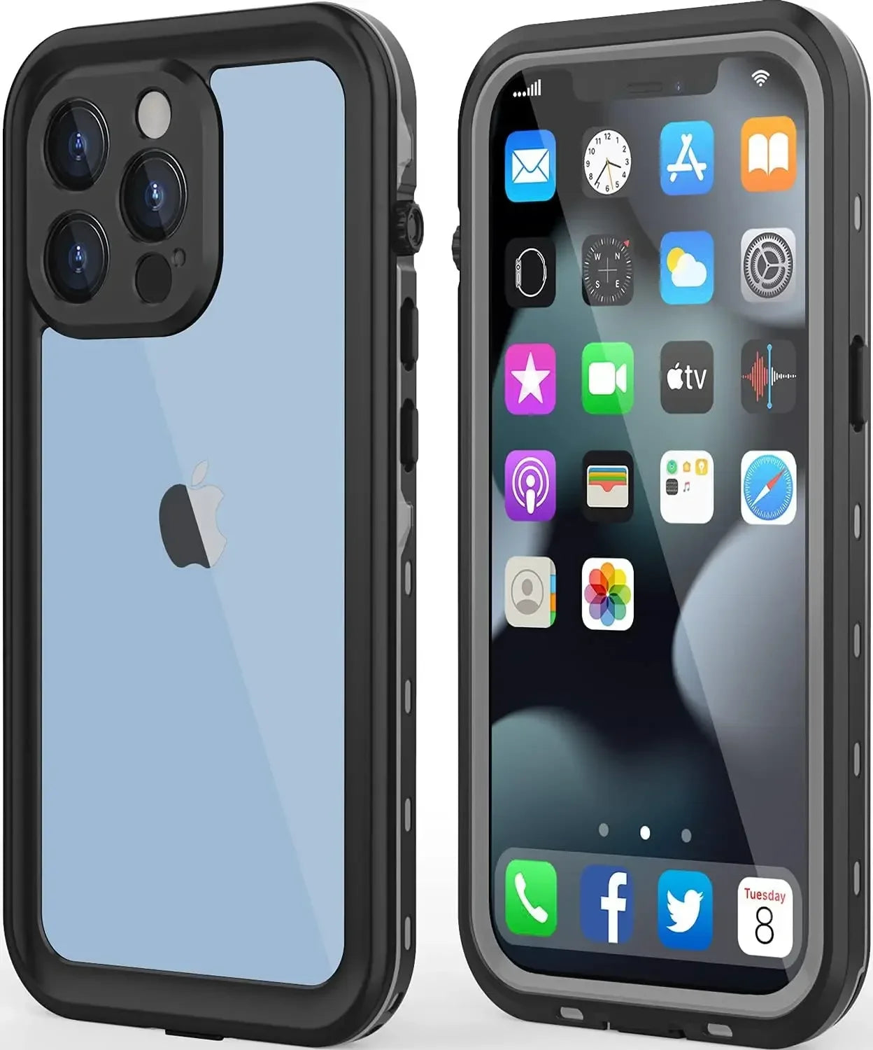 For iPhone 16 15 14 Plus 13 12 11 Pro XS Max XR IP68 Waterproof Phone Case Dustproof Diving Swim Surfing Cover Screen Protector