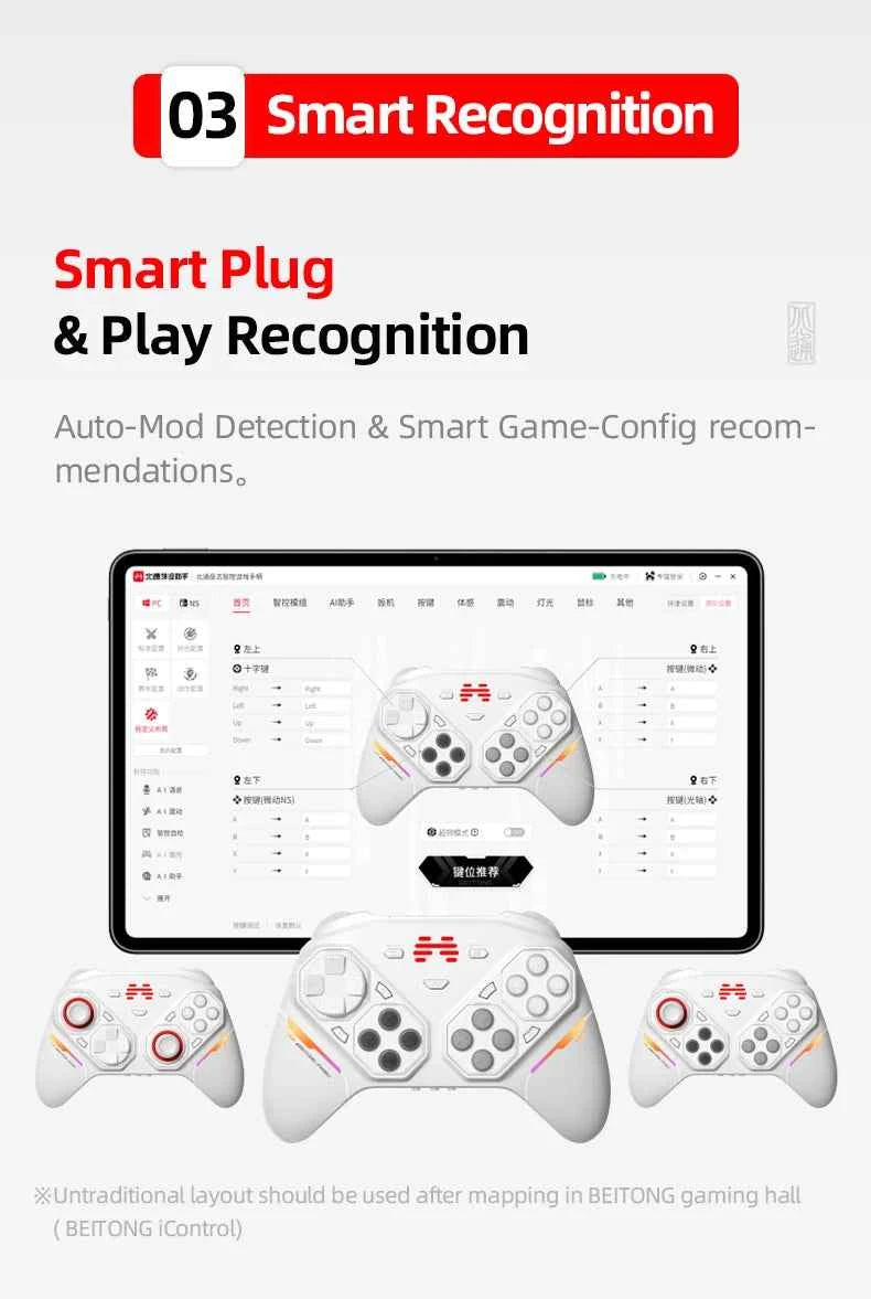 BEITONG PanGu Gamepad Customizable Modular Controller Wireless Bluetooth Gaming Controller for PC/NS2/Mobile/Steam
