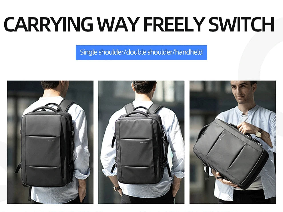 Heroic Knight Travel Laptop Backpack 15.6 Inch – Expandable Waterproof Business Backpack for Men, USB Charging Port, Large Capacity School & Work Bag