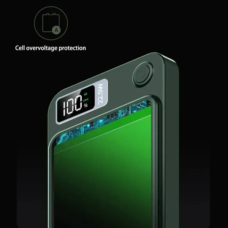 Lenovo New 500000mAh Magnetic Power Bank Fast Wireless Charging Portable Auxiliary Battery for MagSafe Samsung Huawei iPhone
