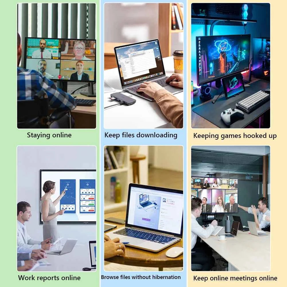 Mouse Jiggler USB Type-C Undetectable Automatic Mover With Switch Button for PC Laptop Keeps Computer Awake Simulate Mouse