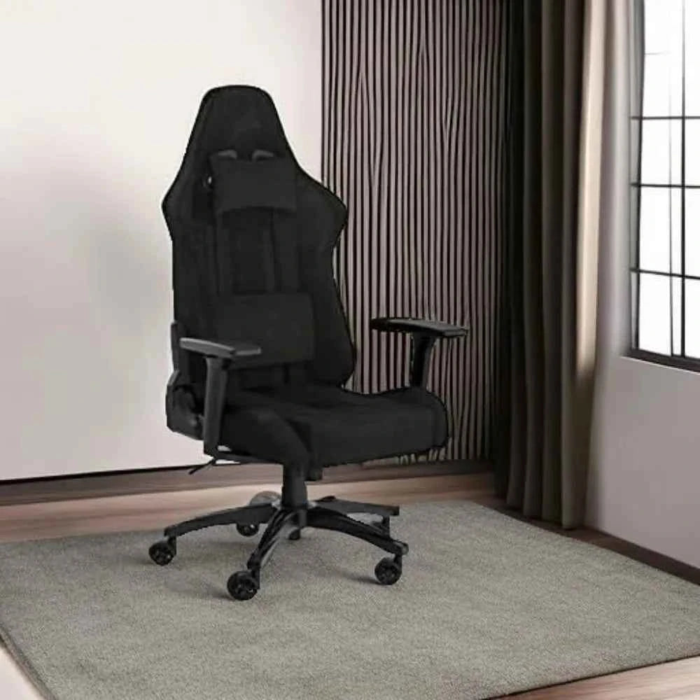 Corsair TC100 Gaming Chair: Fabric, Racing Style, Lumbar Support, Removable Memory Foam Neck Pillow, Adjustable Features