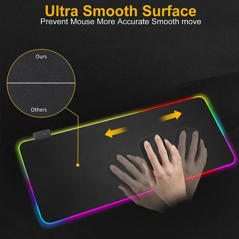 RGB Sakura Scenery  Mousepad Japan Cherry Blossom Gaming Non-slip Table Pad Glowing Keyboard Mouse Pad Laptop Mat With Backlight