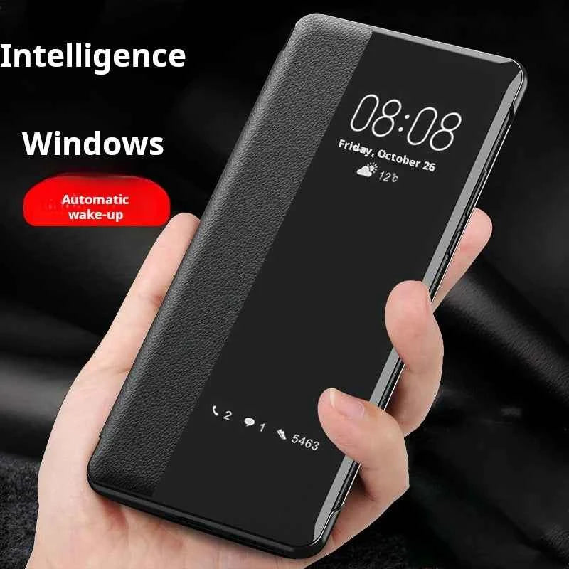 View Windows Case for Samsung Galaxy S26 S25 S24 S23 S22 S21 S20 Note 20 Ultra Plus PU Leather Smart Flip Shockproof Cover Shell