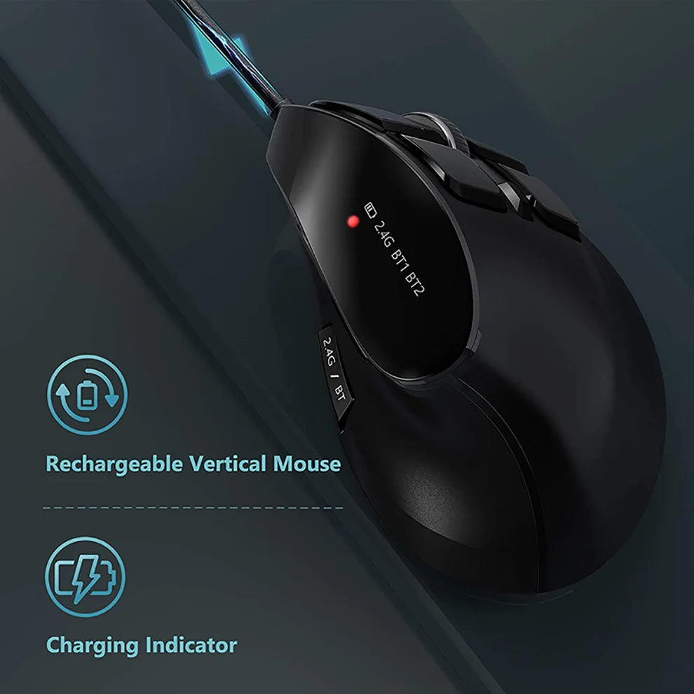 Ergonomic Wireless Silent Split Keyboard Mouse Combo With Wrist Rest BT Dual Mode Wireless Rechargeable Keyboard For Win7/8/10