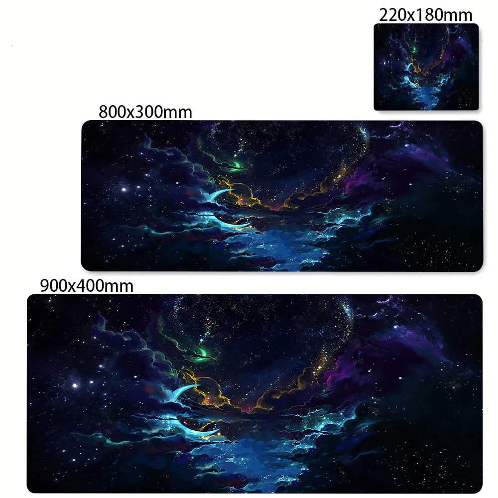 Space Earth Starry Sky Mouse Pad Gamer Pc Gaming Accessories Rubber Mat XXL Space Deskmat Keyboard Cabinet Mause Laptops Mats