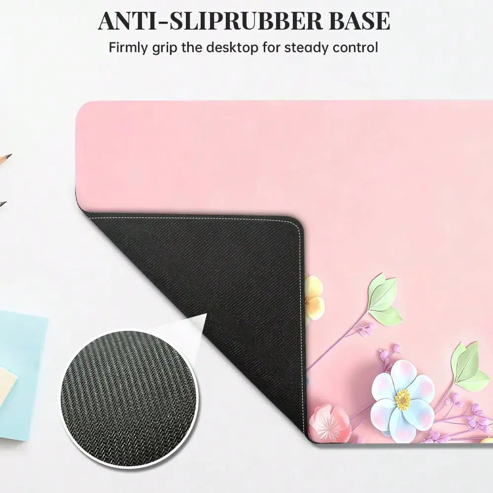 1pc, 31.50 X 11.81 Pink Floral Blossom Large Waterproof Mouse Pad, Antislip Desk Protector For Keyboard, Mouse, Smooth For Gaming, Desk Accessory, For Home